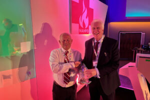 Colin Todd MBE receives NAHFO National Award for Innovation in the Field of Healthcare Fire Safety